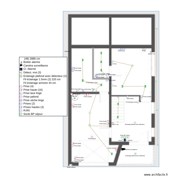 Plan eclairage Bas. Plan de 0 pièce et 0 m2