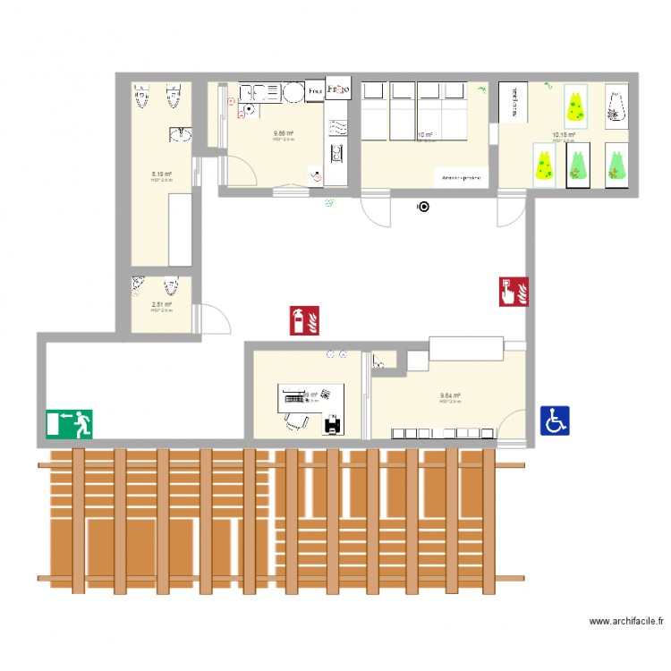 micro creche - Plan dessiné par hollecker