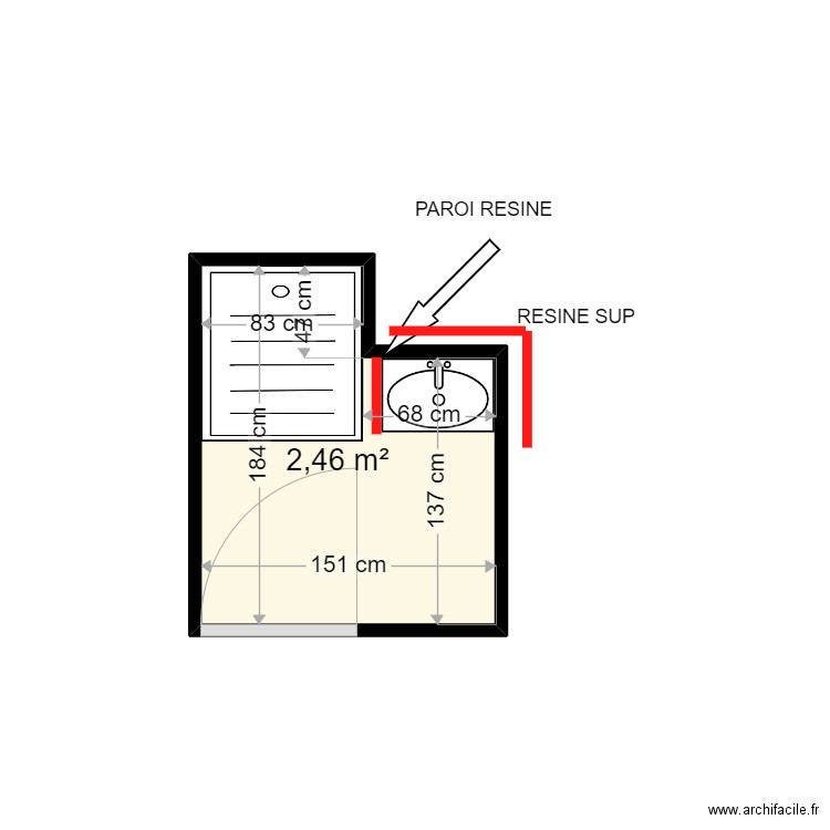 PERRARD SEBASTIEN . Plan de 1 pièce et 2 m2