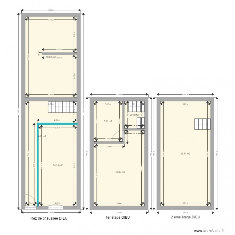 DIEU plans 1ere version. Plan de 0 pièce et 0 m2