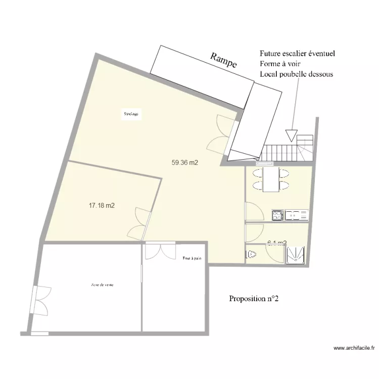 Superette le guerno Plan am&eacute;nagement modifi&eacute; 2. Plan de 