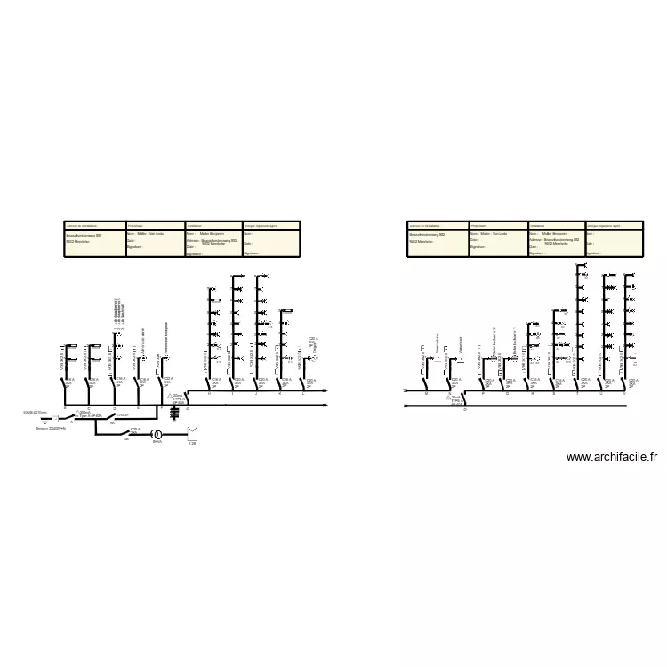 Schéma unifilaire Bench Plan 1. Plan de Schéma unifilaire Bench Plan 1. Plan de