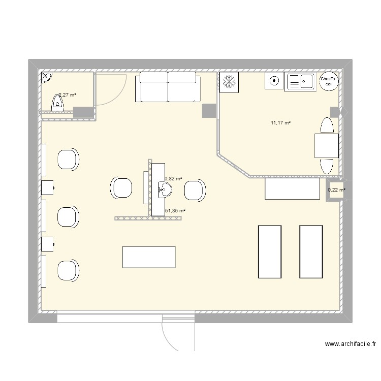 SALON 2. Plan de 5 pièces et 66 m2