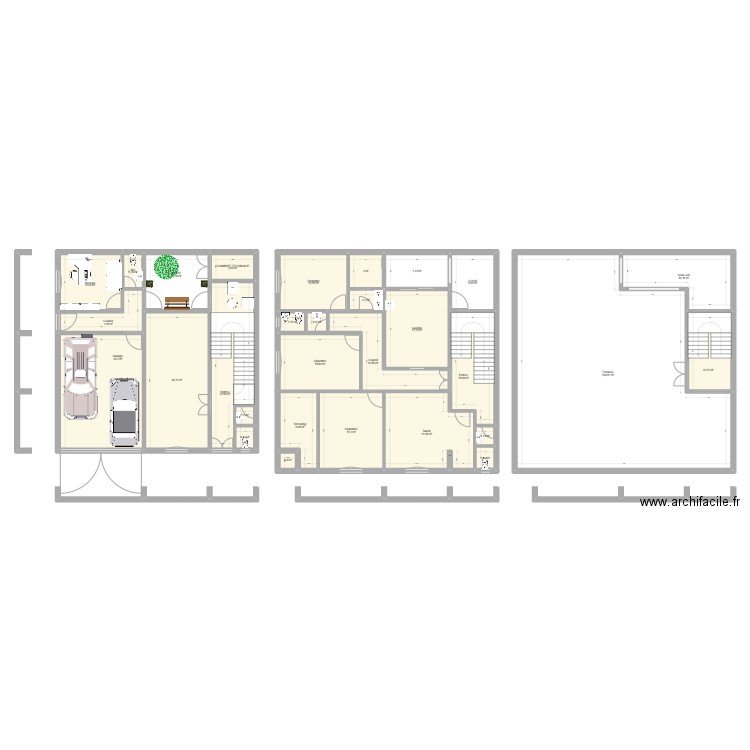 new one. Plan de 24 pièces et 275 m2