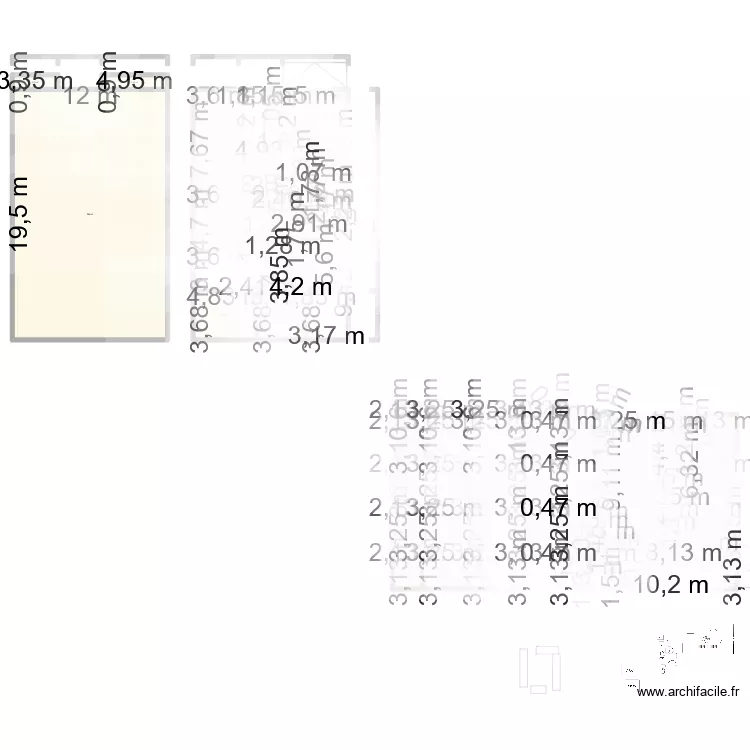 new one. Plan de 59  et 779 m²