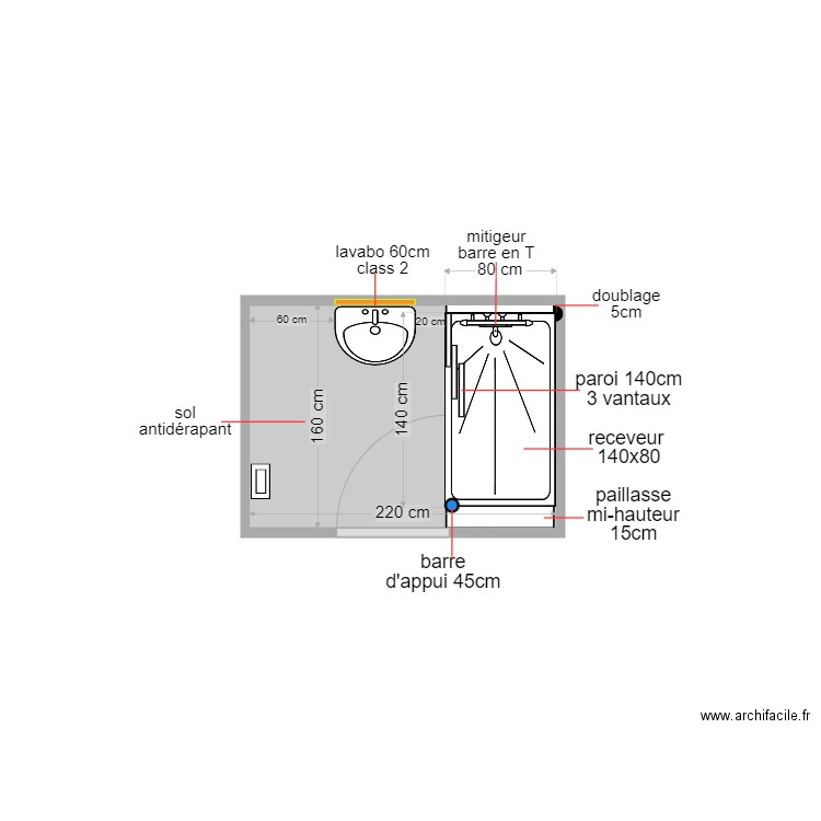 AVRIL. Plan de 1 pièce et 4 m2