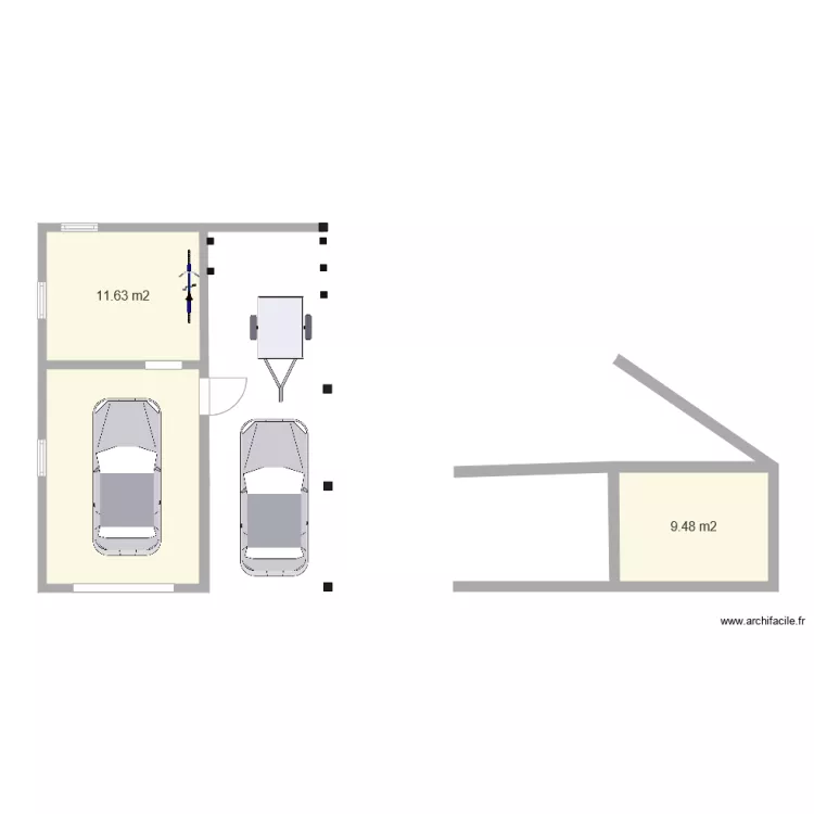 garage double. Plan de 