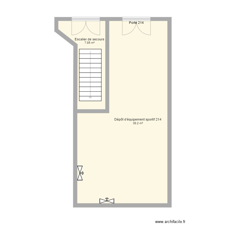 Depot équipement sportif 214. Plan de 0 pièce et 0 m2