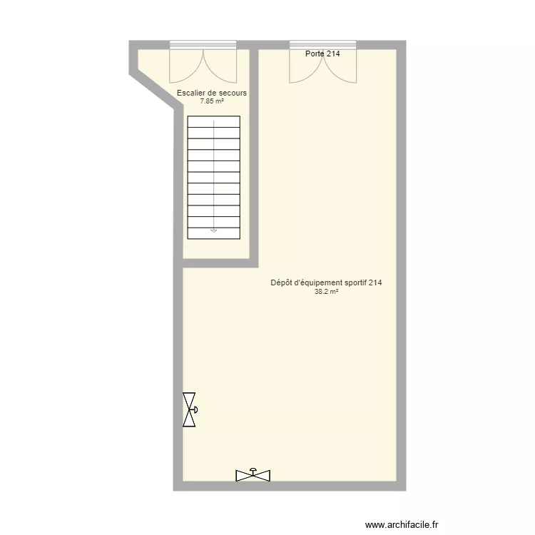 Depot &eacute;quipement sportif 214. Plan de 