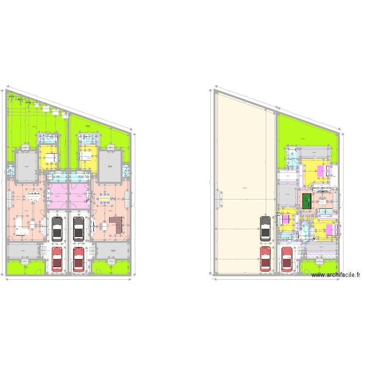 Duplex Jumeles Plan Pref v5. Plan de 102 pièces et 2016 m2