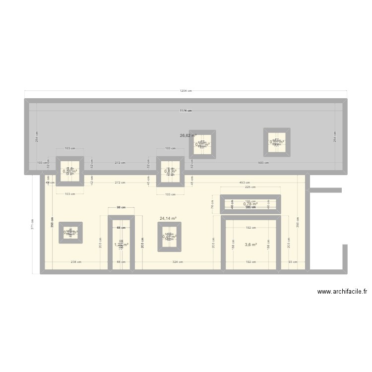 Facade gauche Projeté 2. Plan de 11 pièces et 65 m2