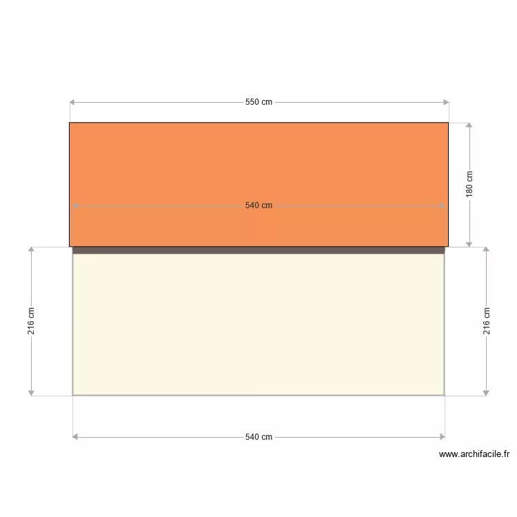 Facade sud garage. Plan de 