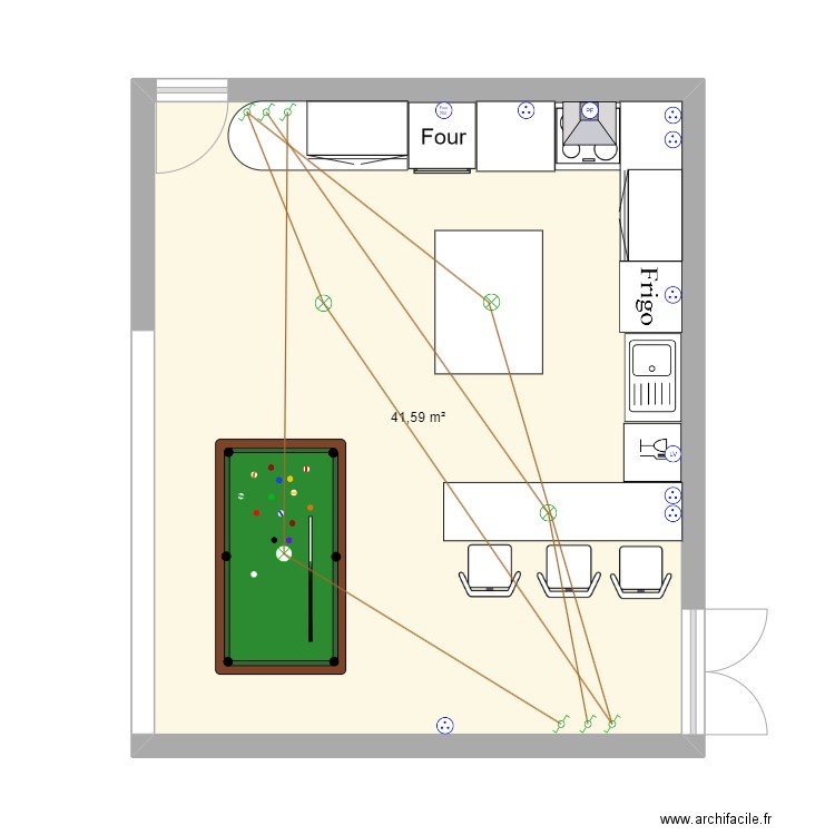 couisine. Plan de 0 pièce et 0 m2