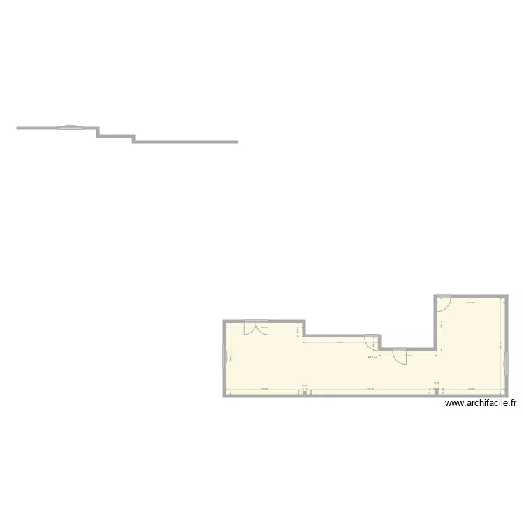 Salon sam cuisine. Plan de 