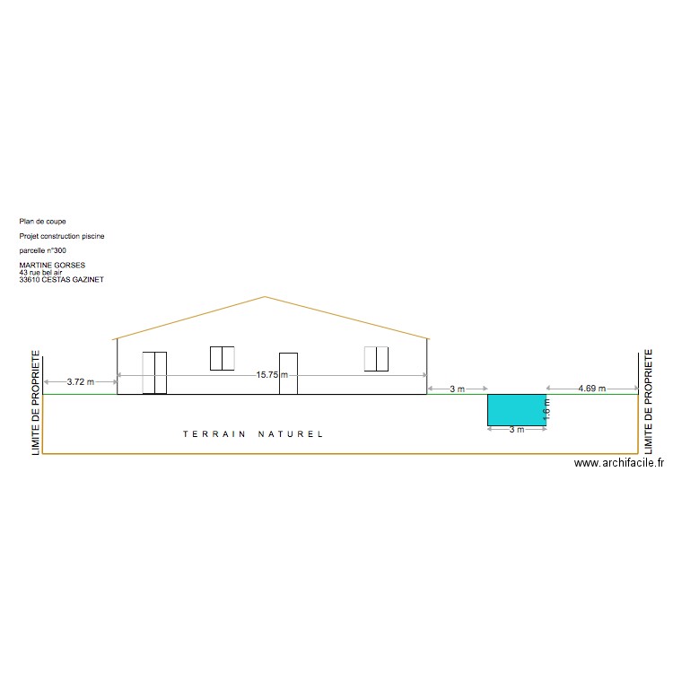 PISCINE MARTINE. Plan de 0 pièce et 0 m2
