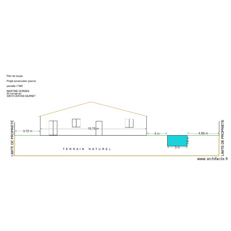 PISCINE MARTINE. Plan de 0 pièce et 0 m2