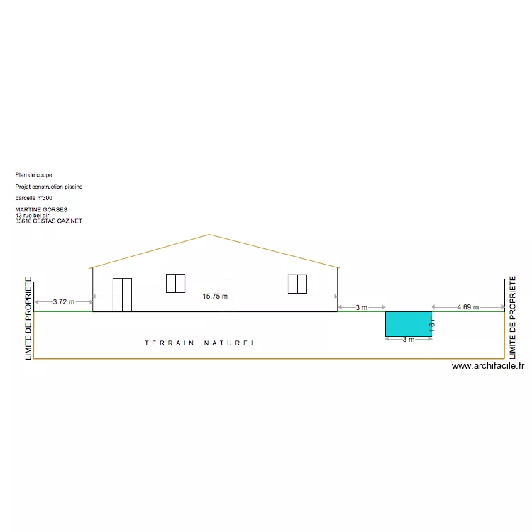 PISCINE MARTINE. Plan de 