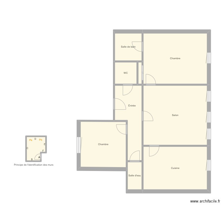 Croquis SCI Priscille . Plan de 10 pièces et 79 m2