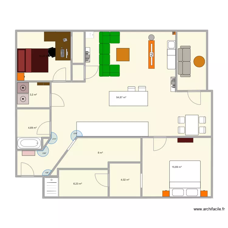 Chambre Tom. Plan de 12 Pièces et 116 m² Chambre Tom. Plan de 12 Pièces et 116 m²