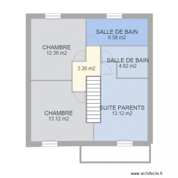 CHAILLY ETAGE 8mX8m44 3CH. Plan de 0 pièce et 0 m2