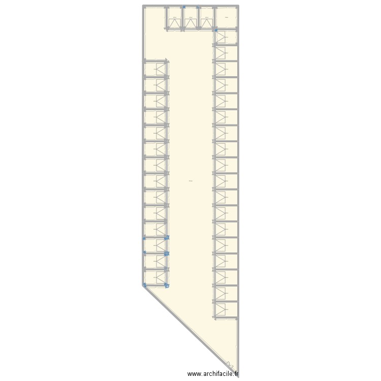 Projet garage. Plan de 37 pièces et 1235 m2