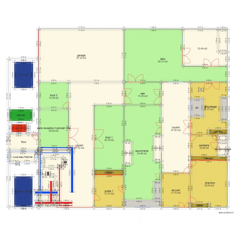 plan dimension mur. Plan de 0 pièce et 0 m2