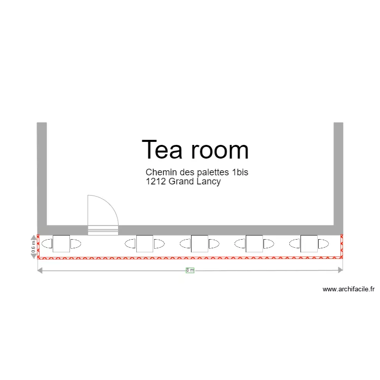Tea room Palettes. Plan de 