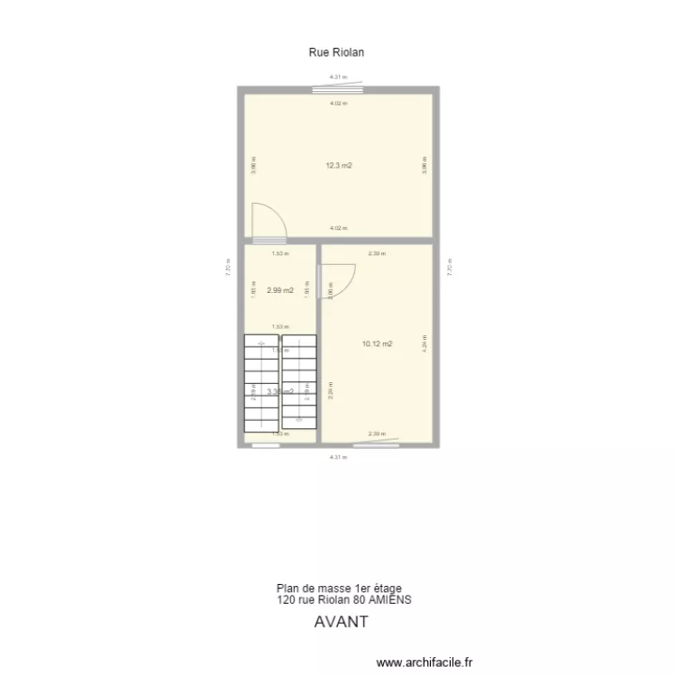 PLAN DE MASSE RIOLAN 1er &eacute;tage. Plan de 