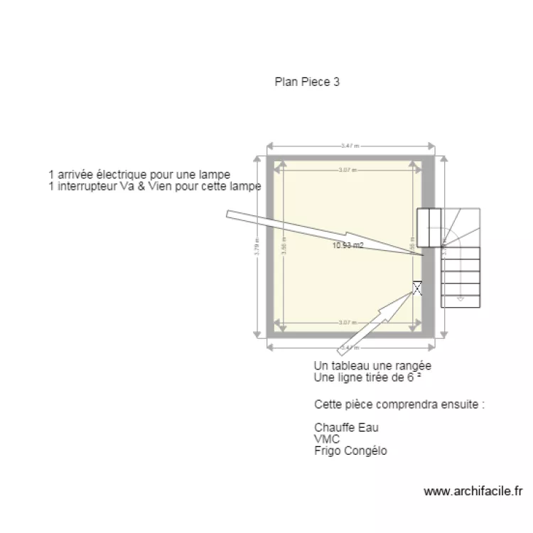piece 3. Plan de piece 3. Plan de