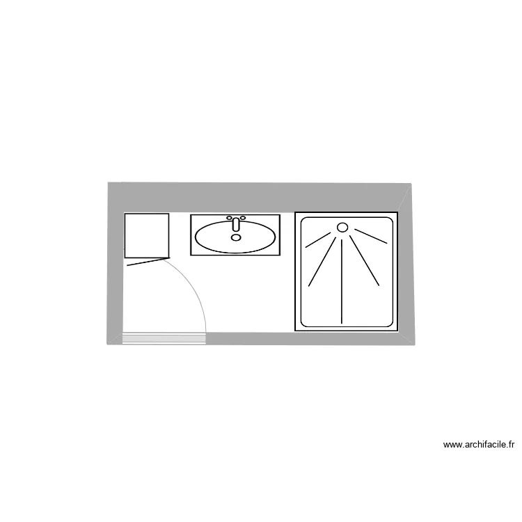 salle d'eau. Plan de 