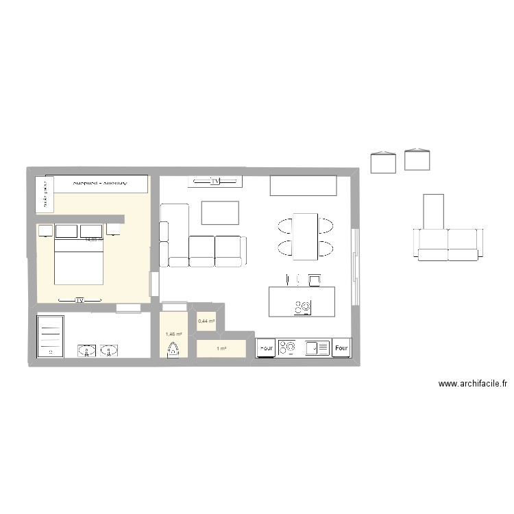 PLAN 3. Plan de 4 pièces et 18 m2