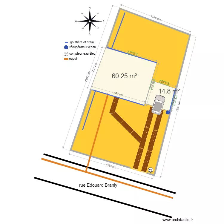 plan de masse apr&egrave;s Lavaud. Plan de 