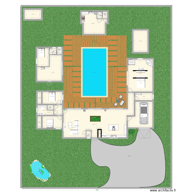 MAISON. Plan de 19 pièces et 266 m2