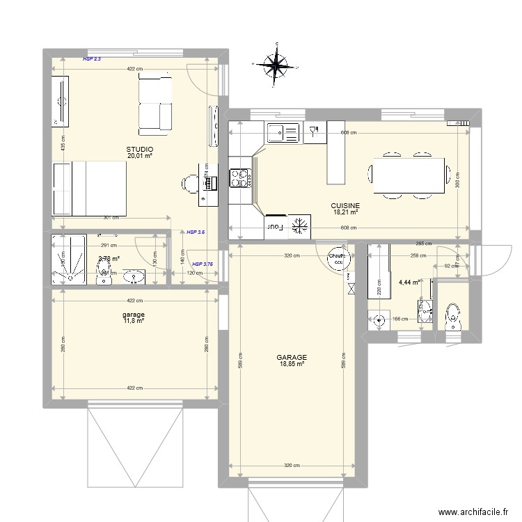 CUISINE GARAGES V3_3. Plan de 0 pièce et 0 m2