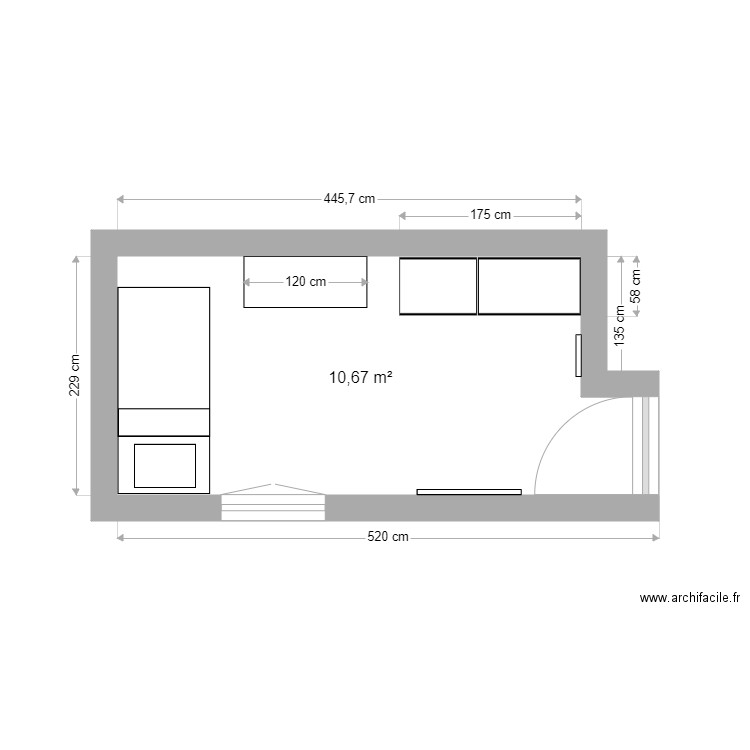 Chambre Laura Ste Foy. Plan de 1 pièce et 11 m2