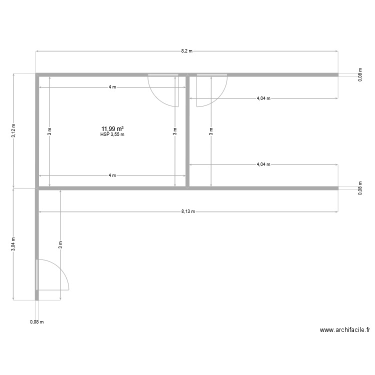 COLOMBES. Plan de 1 pièce et 12 m2