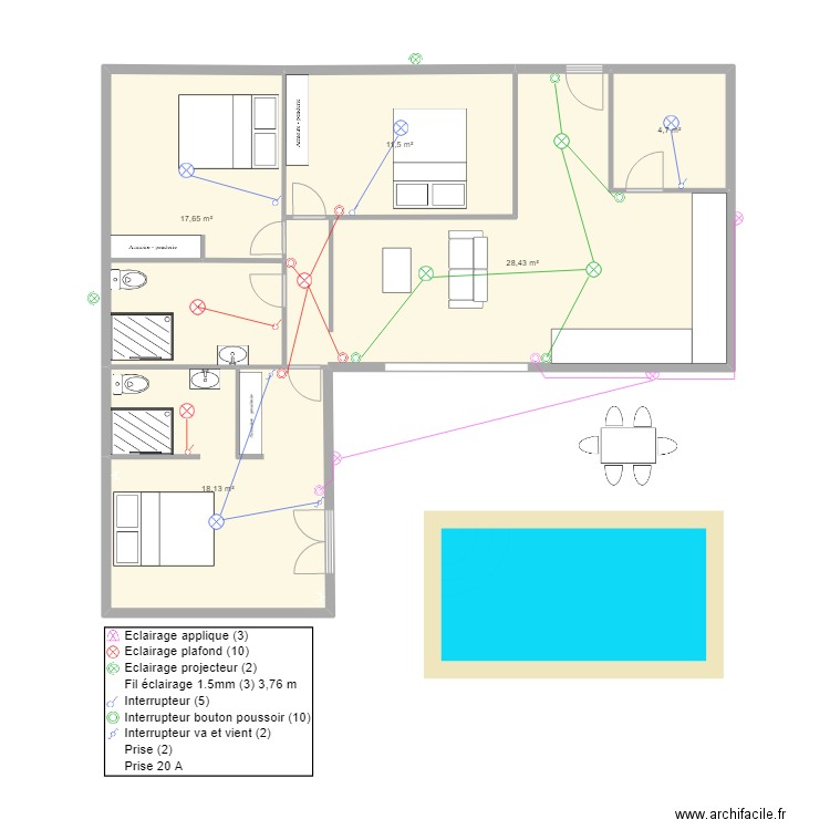  Maison Ti Caraibe ECLAIRAGE. Plan de 0 pièce et 0 m2