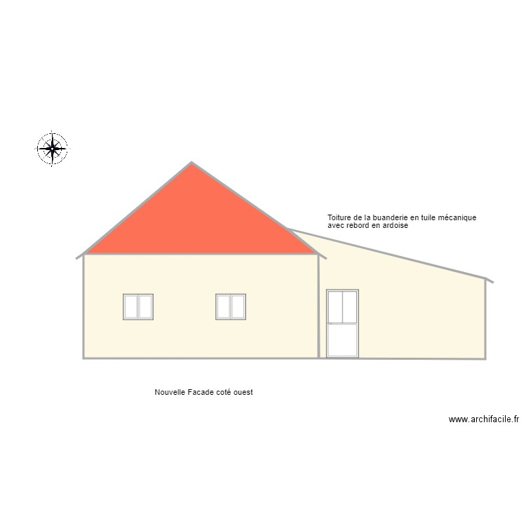 Nouvelle Facade coté Ouest. Plan de 0 pièce et 0 m2