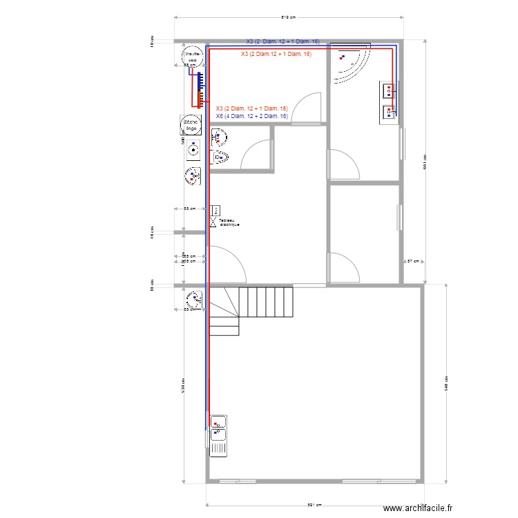 amenagement hydraulique rdc. Plan de 0 pièce et 0 m2