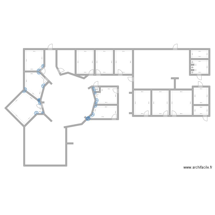 Clinique polyvet 2. Plan de 16 pièces et 178 m2