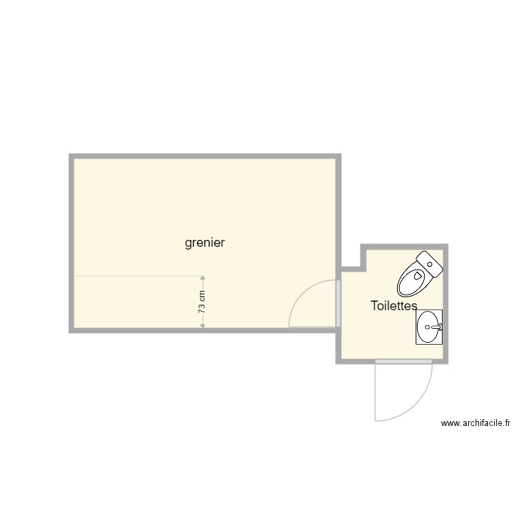 Plan avant travaux ramsarran. Plan de 2 pièces et 11 m2