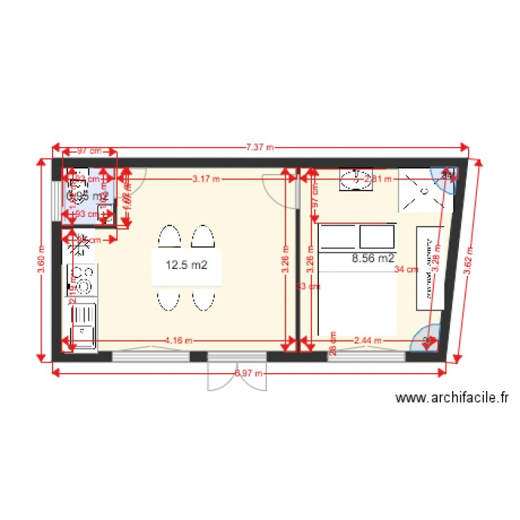 MOBIL HOME 3. Plan de 0 pièce et 0 m2