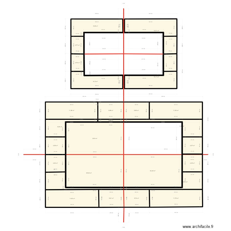 CALPINAGE DECO TV. Plan de 25 pièces et 230 m2