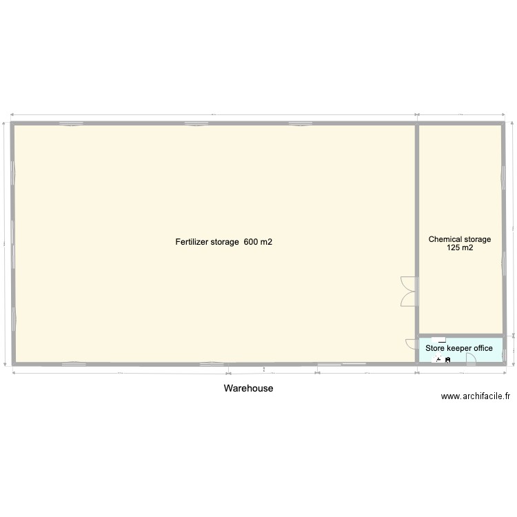 warehouse medium. Plan de 3 pièces et 773 m2