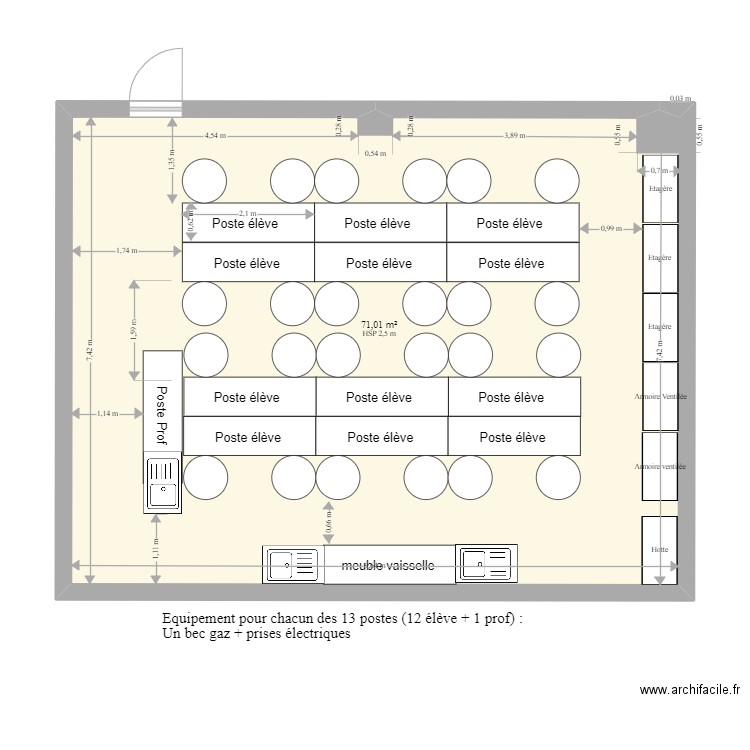 LaboSciences_CaveJML. Plan de 1 pièce et 71 m2