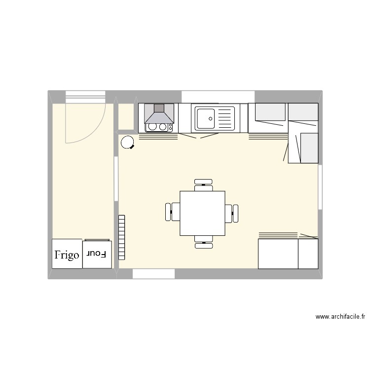 titre. Plan de 3 pièces et 17 m2