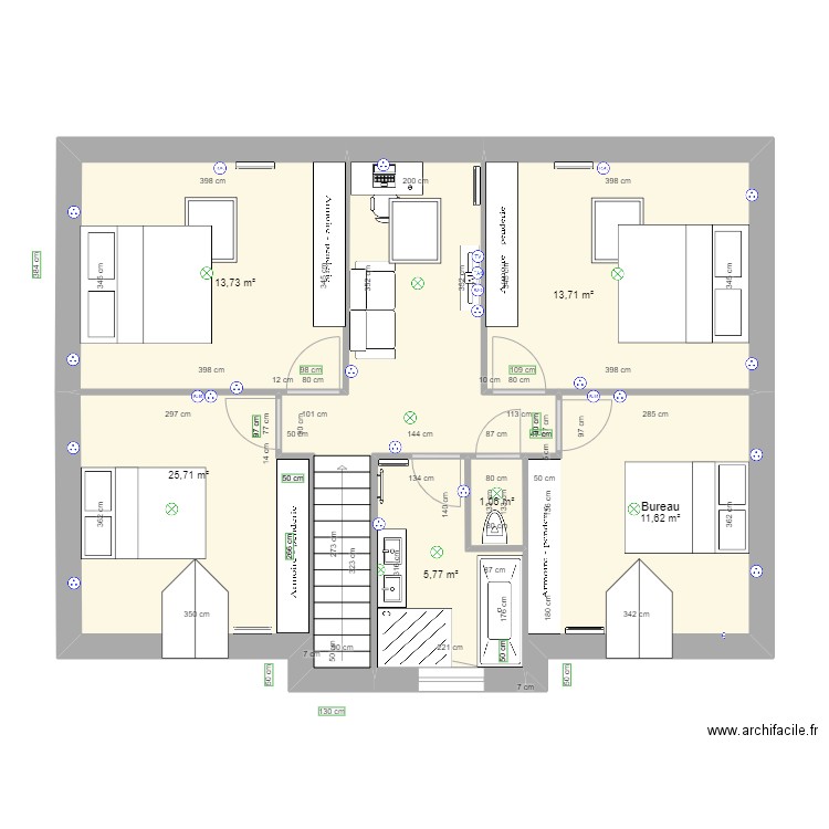 TANDJIGORA NIAKATE ETAGE R01.3. Plan de 6 pièces et 72 m2