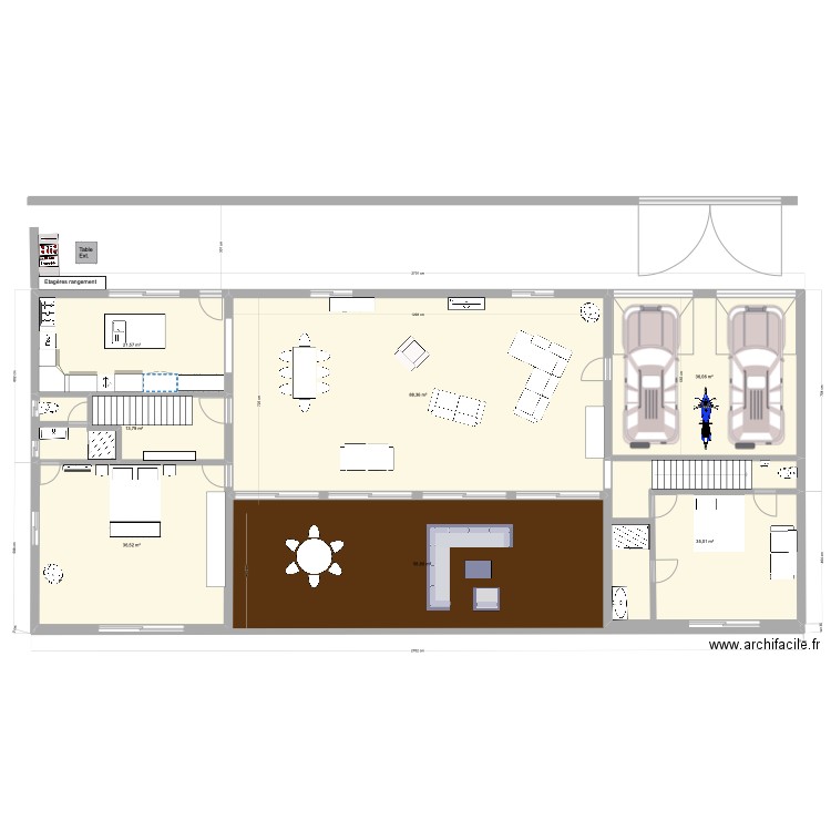 Diègo variante RDC1. Plan de 7 pièces et 290 m2