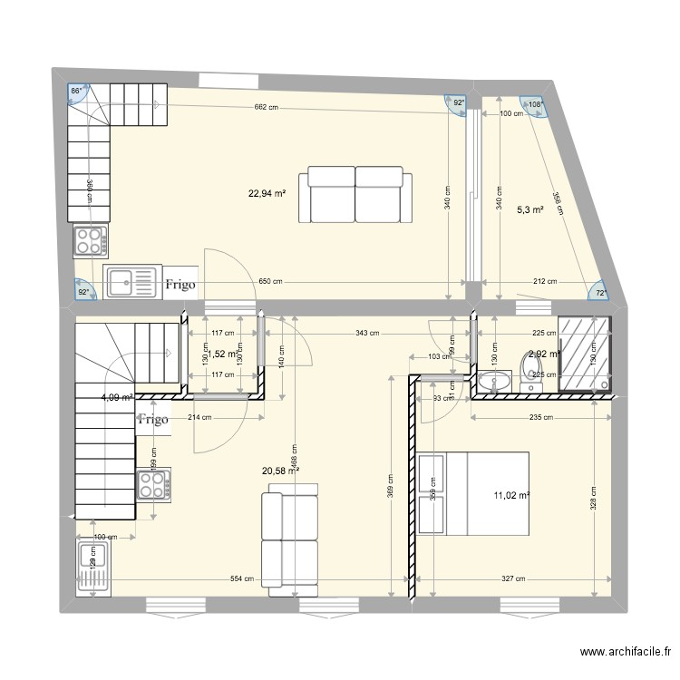 corneille 1er pdf. Plan de 7 pièces et 68 m2