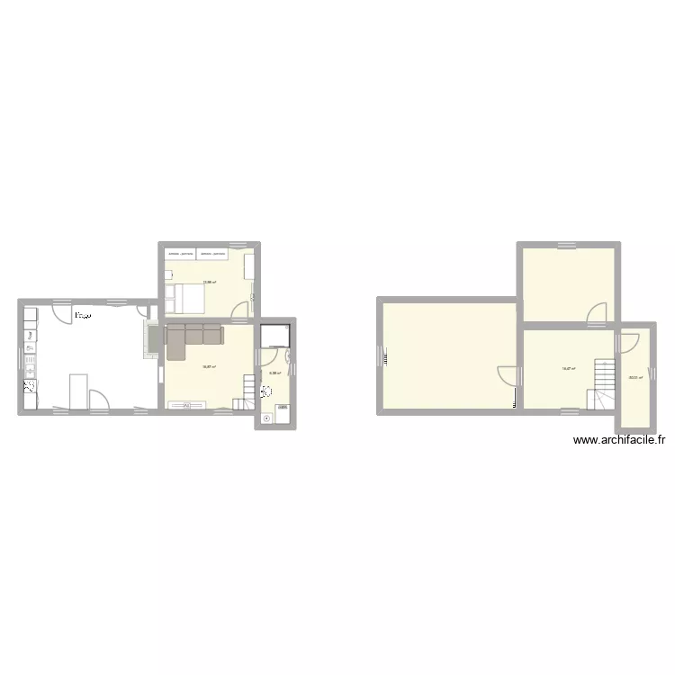 Arc. Plan de 5  et 60 m²